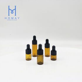 Wholesale 1ml 2ml 3ml 4ml 5ml mini tubular essential oil dropper glass bottle cosmetic glass packaging with dropper cap