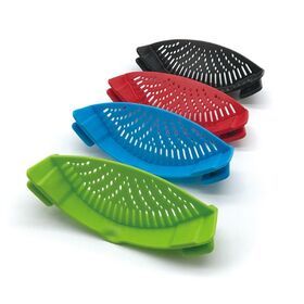 kitchen pasta pot clip on silicone strainer