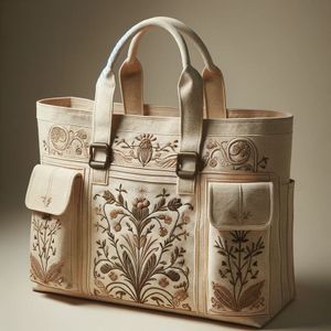 Custom 16Oz Initial Stamped Embroidery Canvas Beach Bag Bulk