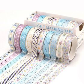 Masking Adhesive Gold Foil Journal Glitter Cute Kawaii Japanese Custom Printed Washi Tape My Design for DIY Craft Planners Books
