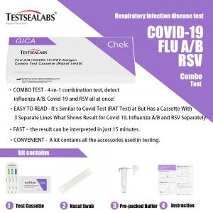 Testsealabs FLUA/B+COVID-19+RSV Antigen Combo Test Cassette