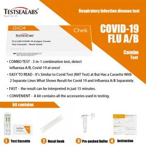 Testsealabs FLUA/B+COVID-19 Antigen Combo Test Cassette