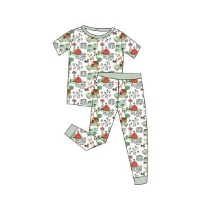 wholesale children bamboo clothing spring kids clothes farm little boy 2 pcs set