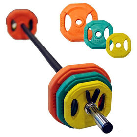 home gym lifting exercise Training Color barbell Rubber Square Weight Plate sets