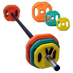 home gym lifting exercise Training Color barbell Rubber Square Weight Plate sets