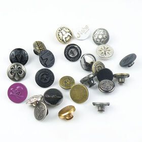Eco-Friendly OEM Metal Gold Button Rivets With Logo Copper Zinc Alloy Custom Jean Button for Clothes Jacket
