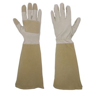 HANDLANDY Hot sale home work long pigskin leather rose pruning garden gloves for ladies