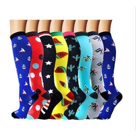 Custom Christmas Style Private Label Mid Calf 20-30MMHG Compression Socks