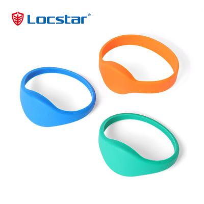 Locstar Customize Logo Bulk Cheap Silicone Bracelets Access Control RFID Smart Wristband Waterproof Swipe Card Door Bracelet