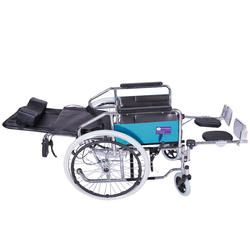 2025 Popular Foldable Rollator Wheelchair Leather Commode Manual Wheelchair for Elderly
