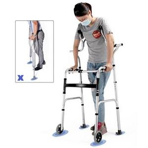 Elderly Rehabilitation Walker Home Aluminum Alloy Standing Frame with Wheels Rehabilitation Auxiliary Equipment Armpit Crutches