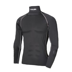 Hockey Compression Shirt with Neck Guard, Neck Protect Long Sleeve Shirt