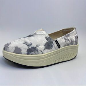 Colorful Upper Espadrilles Canvas Shoes Middle-heeled Slip On Ladies