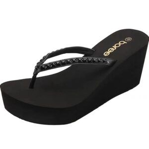 Summer High-heeled Flip Flops