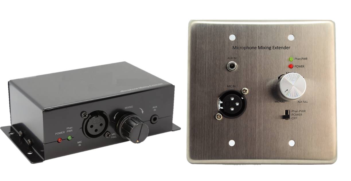In-wall Remote Microphone / LINE level Mixer Extender Over CAT5