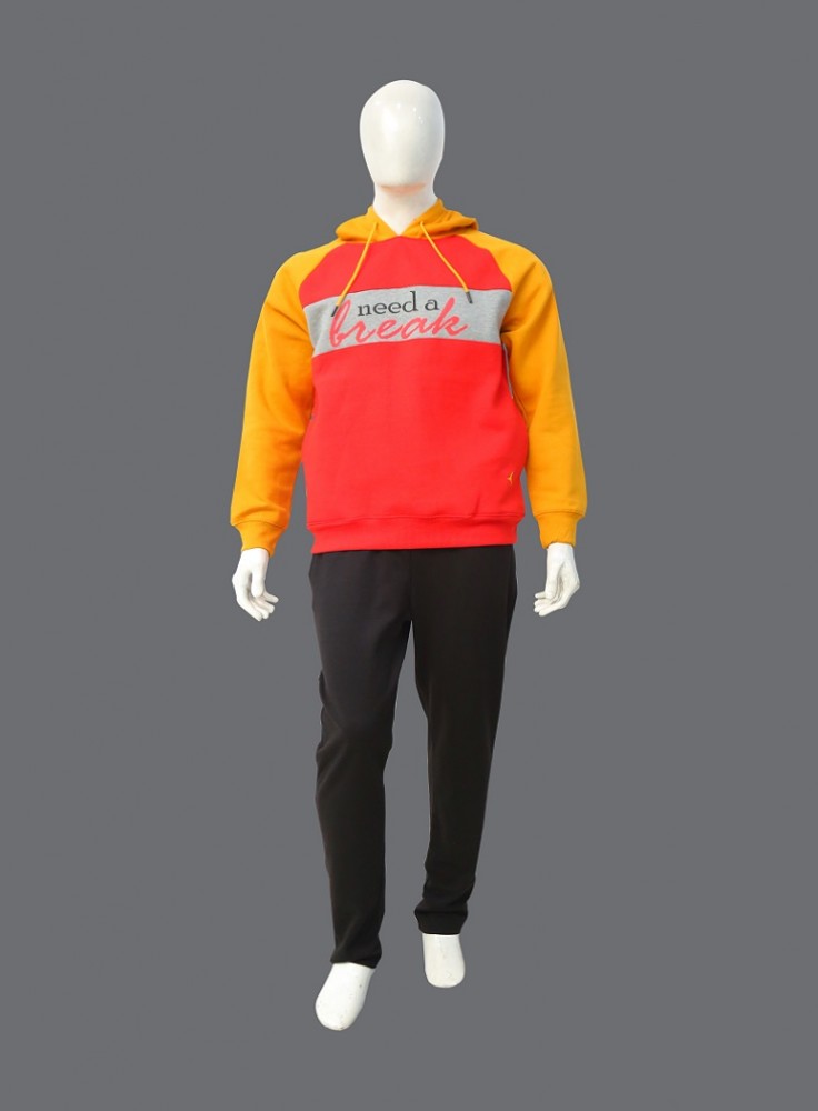 R M R Sports Printed Fashion Red Hoodie