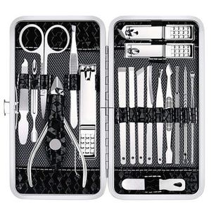 WELLFLYER MS-751 Manicure Set Nail Clippers Pedicure Kit -18 Pieces Stainless Steel Manicure Kit, Professional Grooming Kits