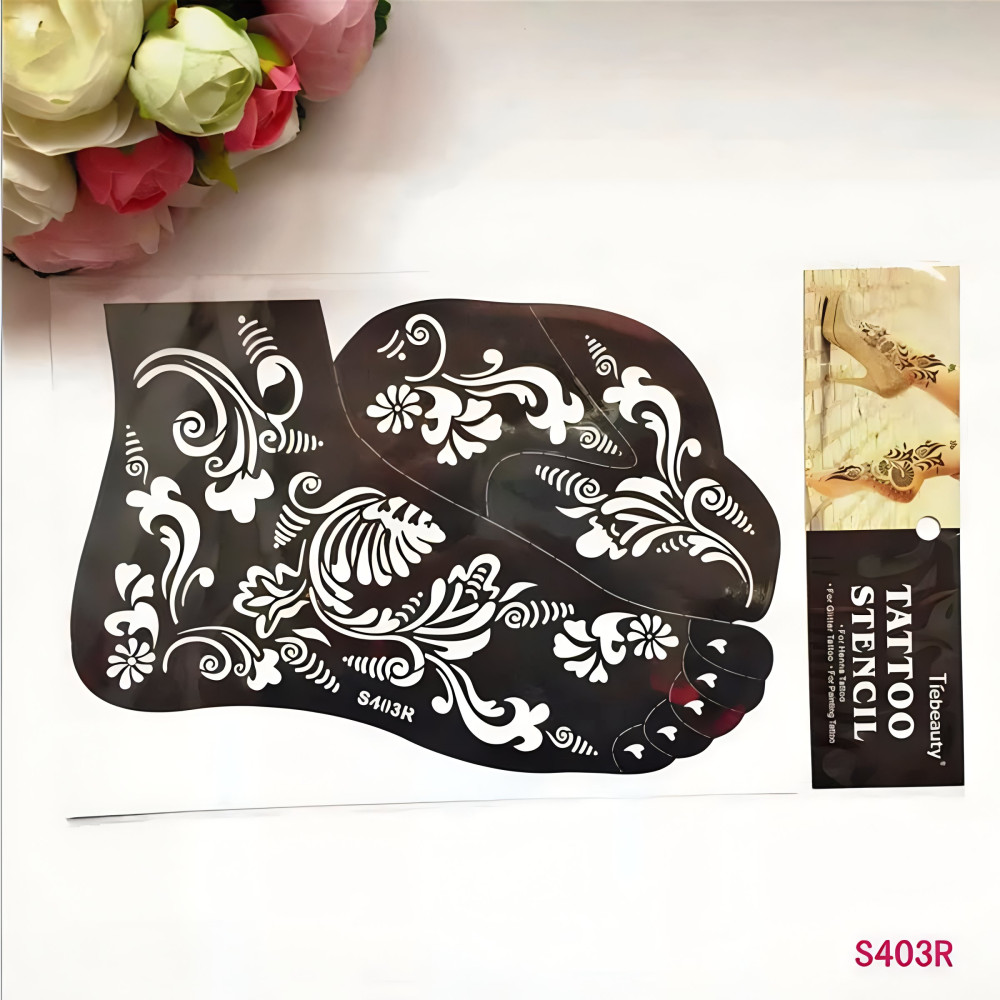 Glossy Cart Feet Henna Stickers and Stencils