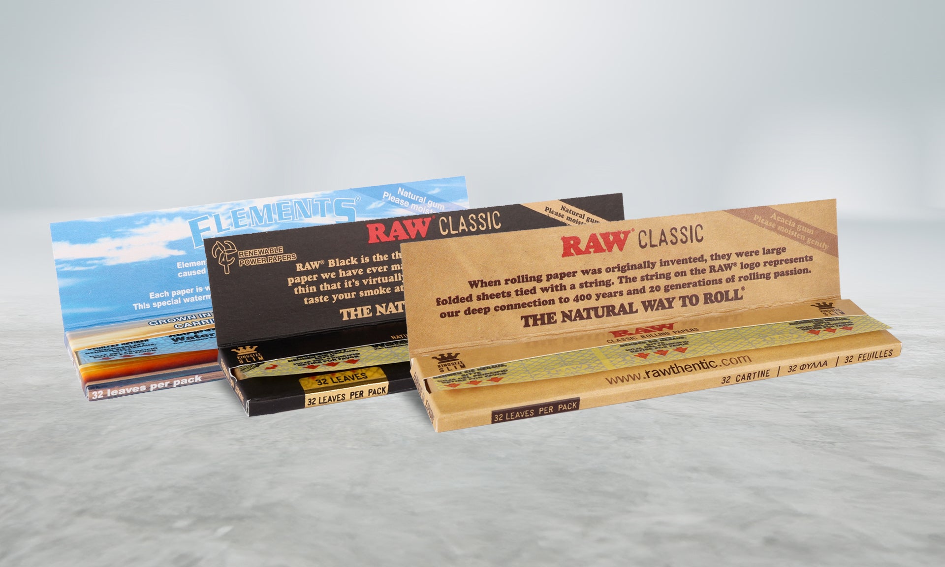 RAW and Elements rolling papers