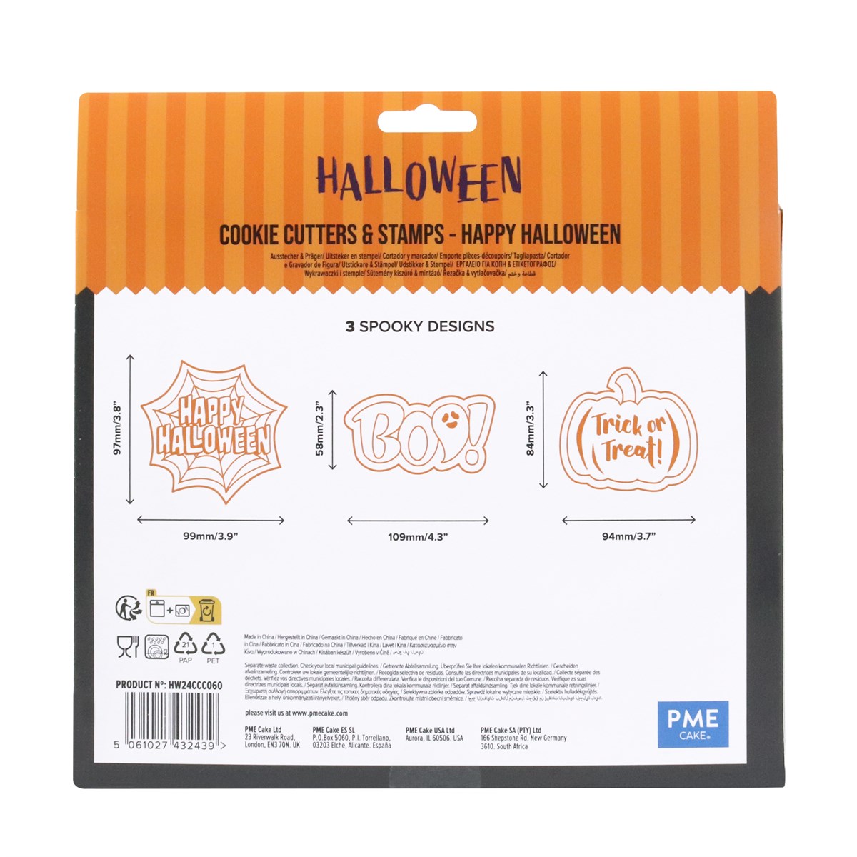 Halloween Cookie Cutters & Stamps - Happy Halloween (Set of 3)