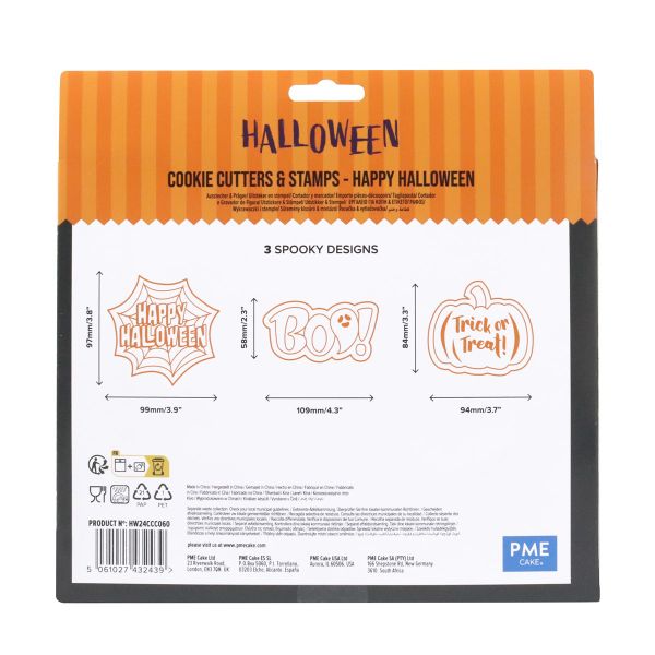 Halloween Cookie Cutters & Stamps - Happy Halloween (Set of 3)