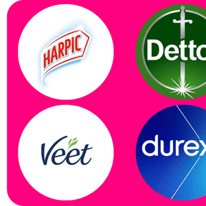 Harpic, Dettol, Lysol, Veet, Durex, Vanish