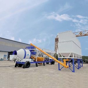 Mobile Concrete Batching Plant With Drum Type Concrete Mixer