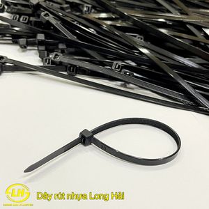 Black plastic cable tie