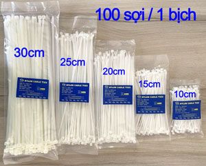 White plastic cable tie
