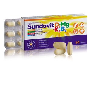 Viên uống bổ sung vitamin D3, K2, Magie, B6 Sundovit ngừa loãng xương