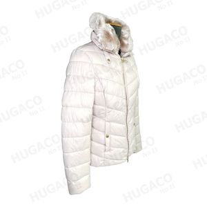 Women's Puffer Jacket with Faux Fur Collar