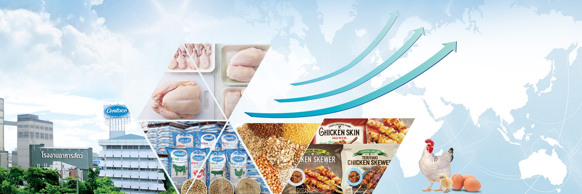 Chicken products and animal feeds