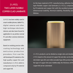 2 L-FCCL TWO LAYER FLEXIBLE COPPER CLAD LAMINATE