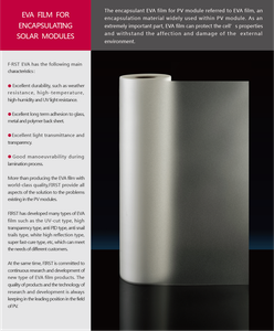 EVA film for encapsulating solar modules