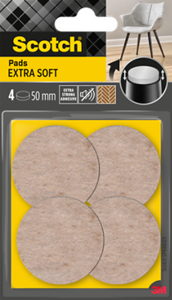 Scotch® Extra Soft Felt Pads SP84A23, adesivo, beige, Ø 50 mm, 4/Confezione