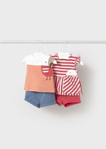 Newborn 4-Piece Chicken Set Grapefruit