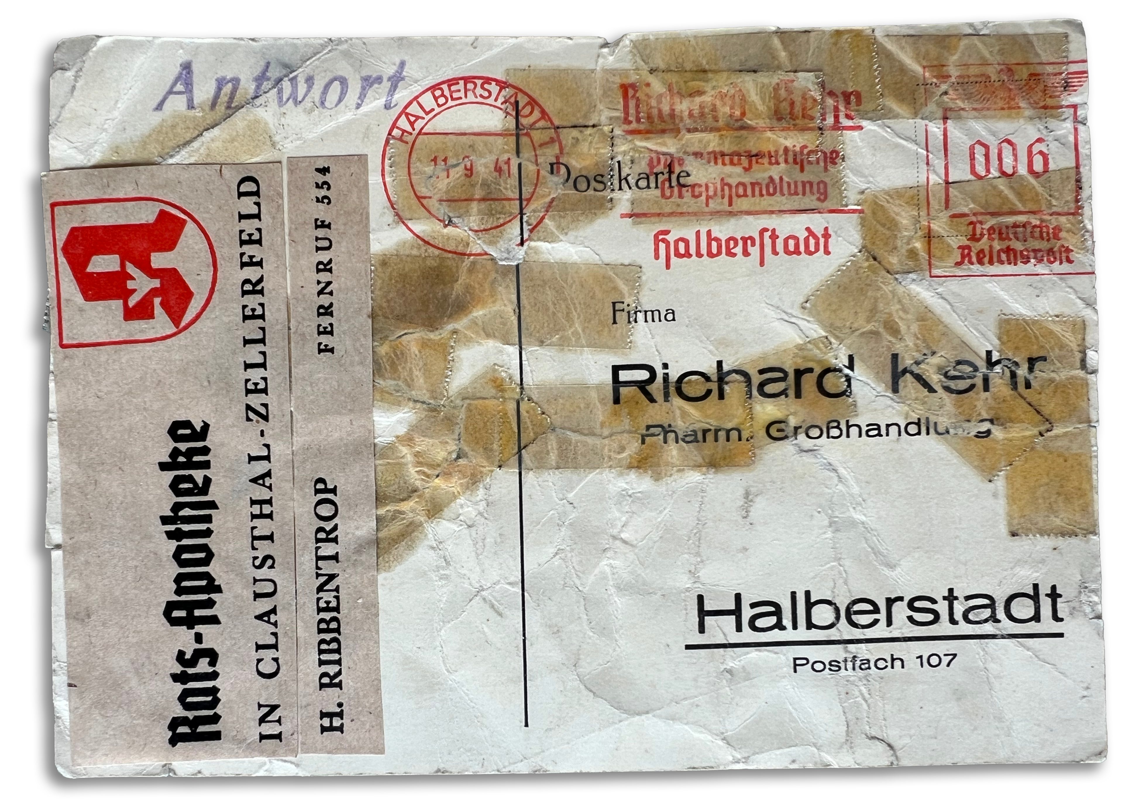 Richard Kehr Pharm. Großhandlung Postcard