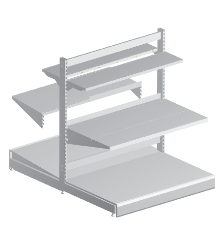 Modular shop rack systems & instore interior shelving design - Discount unit