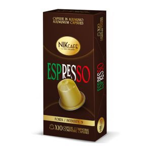 ALUMINUM ESPRESSO CAPSULES COMPATIBLE WITH NESPRESSO - BOX OF 10 CAPSULES