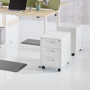 FLEXUS Roll Container with 3 Drawers, White