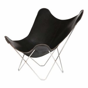 Pampa Mariposa Butterfly Black Chair Leder-Sessel Ausstellungsstück