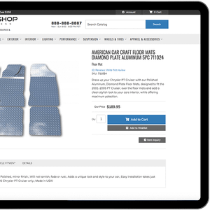 AMERICAN CAR CRAFT FLOOR MATS DIAMOND PLATE ALUMINUM 5PC 711024