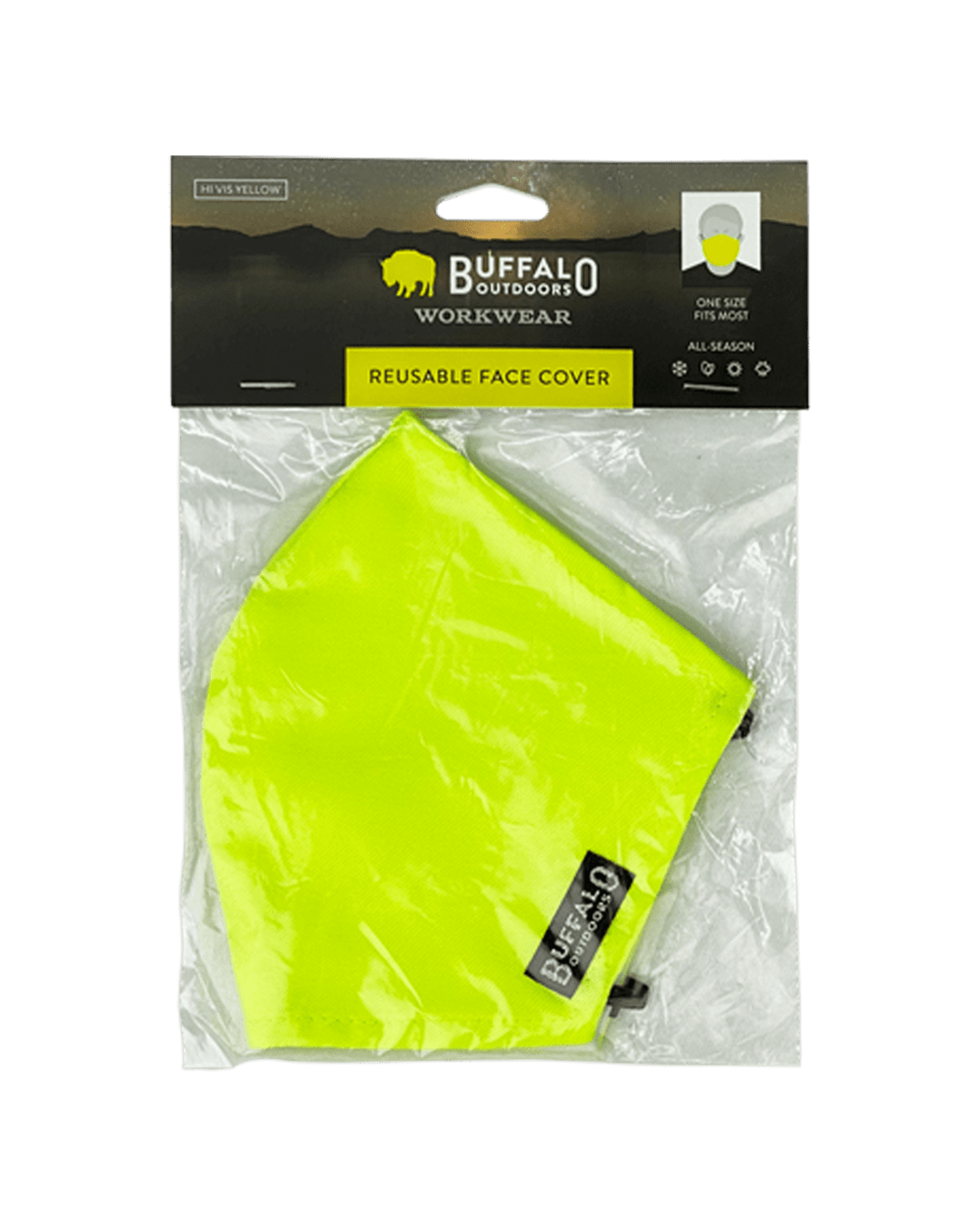 Hi-Vis Yellow Washable Face Cover