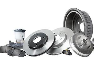 brake pads, rotors, calipers, drums, shoes, hub assemblies, wheel cylinders, master cylinders, hoses, cables, and trailer brakes