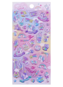 Unicorn Sugar Drop Puffy Stickers