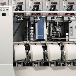 VORTEX spinning machines have been under development since their debut in 1997, and the latest model has achieved a practical spinning speed of 550m/min. At the same time, the range of materials and yarn counts (yarn thickness) that can be handled has been expanded. Recognized for its productivity and versatility, VORTEX spinning machines boast a high market share.The principles and features of VORTEX spinning, as well as Muratec's unique supplementary equipment , are also introduced on the VORTEX Special Site.