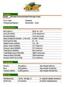 Frozen Concentrated Orange Juice