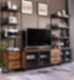 Industrial Design Range in Rustic Effect with Black Accent Door Panel