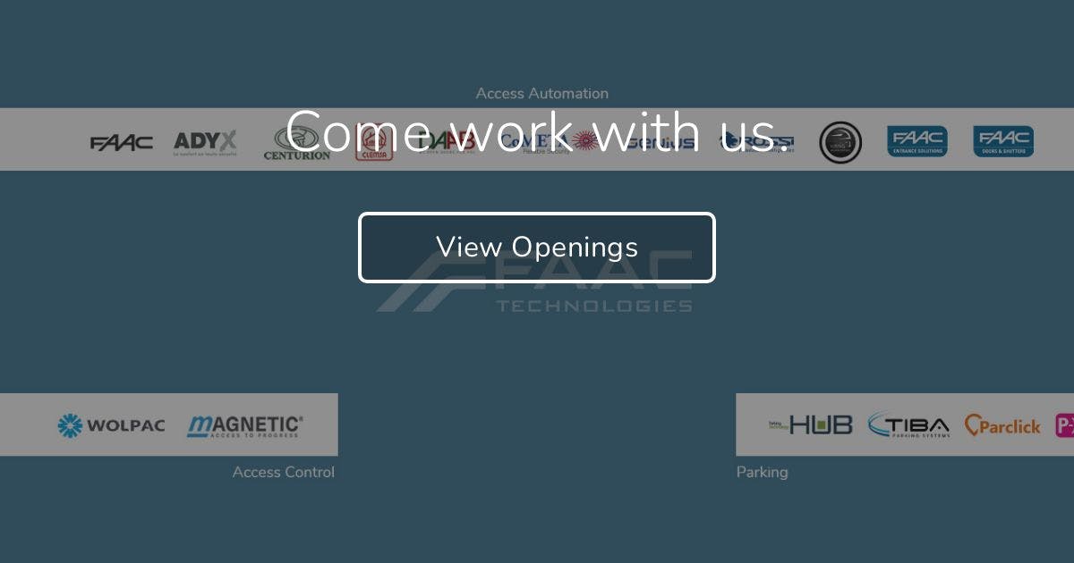 Access Automation, Gate and barrier automation, automatic pedestrian entrances, industrial doors, motors for roller shutters and awnings, parking solutions, and access control systems