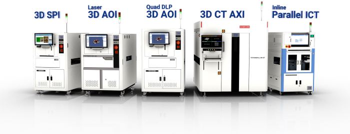 Solder Paste Inspection (SPI), Automated Optical Inspection (AOI), 3D Automated X-ray Inspection (AXI), Manufacturing Defect Analyzers (MDAs), and In-Circuit Test equipment (ICT)